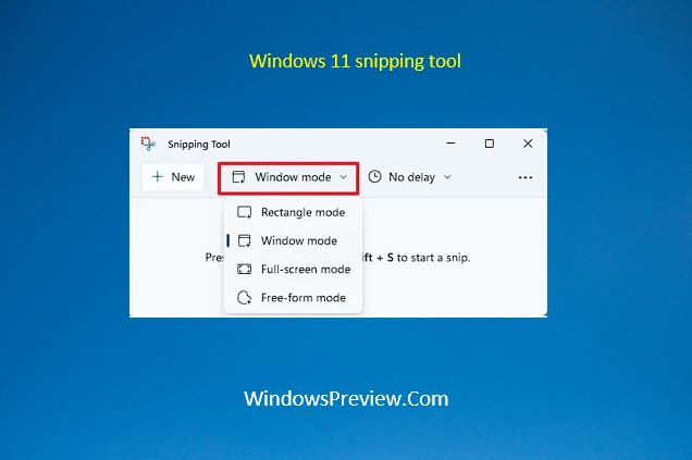 Take screenshots using Windows 11 Snipping Tool